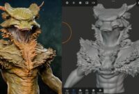 การแกะสลักหน้าอกอย่างรวดเร็วใน Nomad Sculpt & Substance 3D